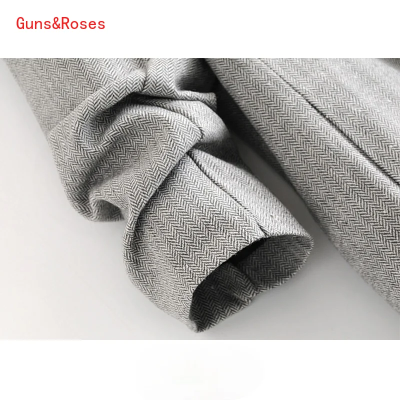 

Women Fashion Office Wear Blazer Coat Vintage Notched Collar Pleated Long Sleeve Female Outerwear Chic Tops