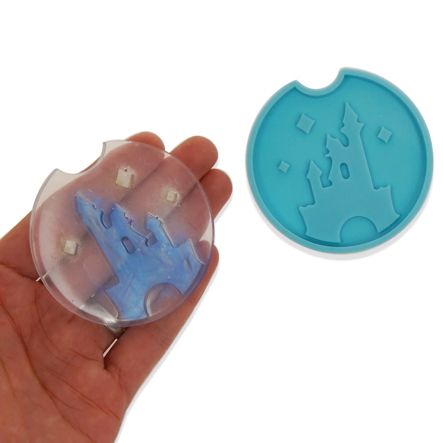 

Silicone Car Cup Coaster Mold Castle Pattern Coaster Molds DIY Hand Craft Gift 10364152