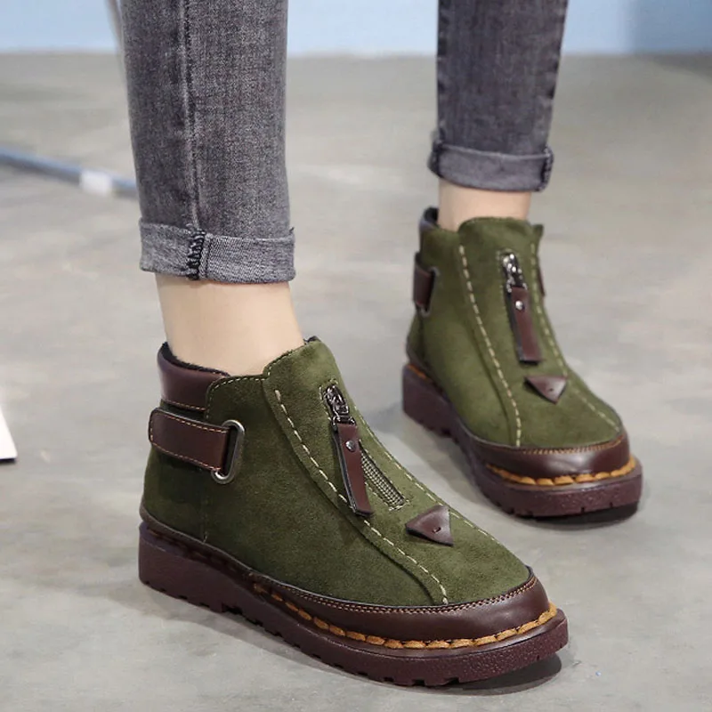 Женские ботильоны без шнуровки серые офисные Ботинки на платформе Повседневная