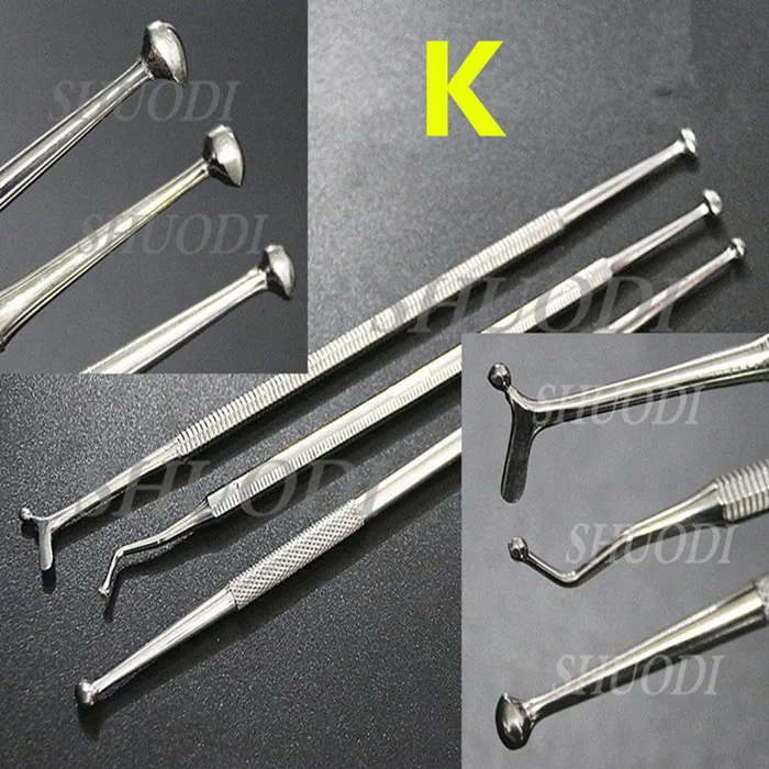 K 3 Pcs set 5 шт. Набор композитный стоматологический композитный инструмент для наполнения шпатель Амальгама пластиковые двойные концы - Цвет: K 3 Pcs set