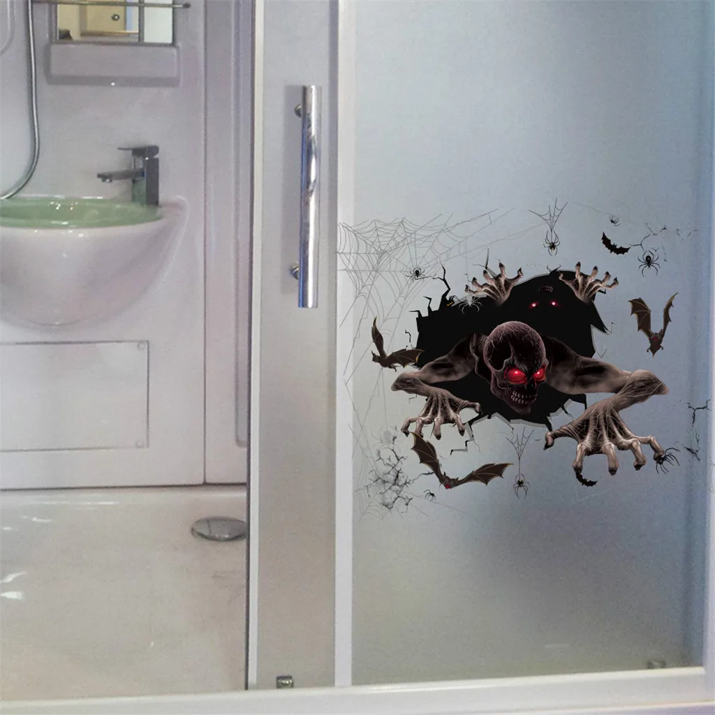 3D Наклейка На Хэллоуин страшная наклейка на дверь s окно стекло бытовая