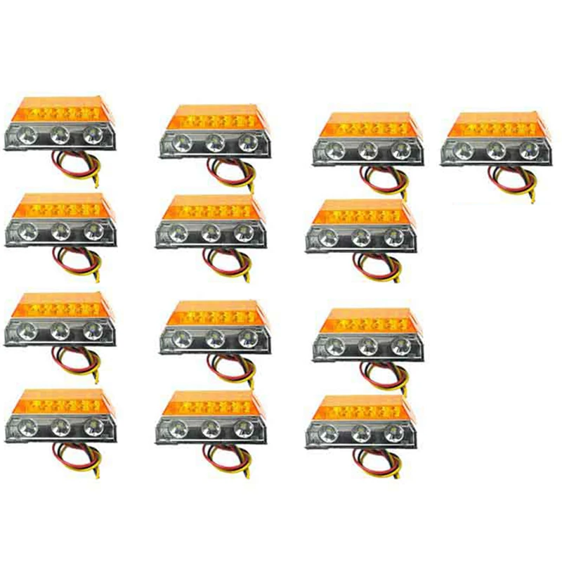 

10Pcs 24V 15LED Side Light Indicator Light Suitable for Truck Trailer