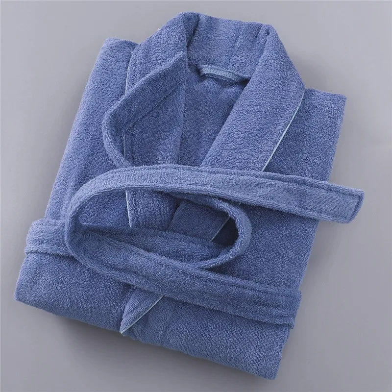 

Unisex Toweling Terry Robe Solid Bathrobe Gown Couple Sleepwear Cotton Nightgown Women&Men Kimono Gown Comfy Home Clothes
