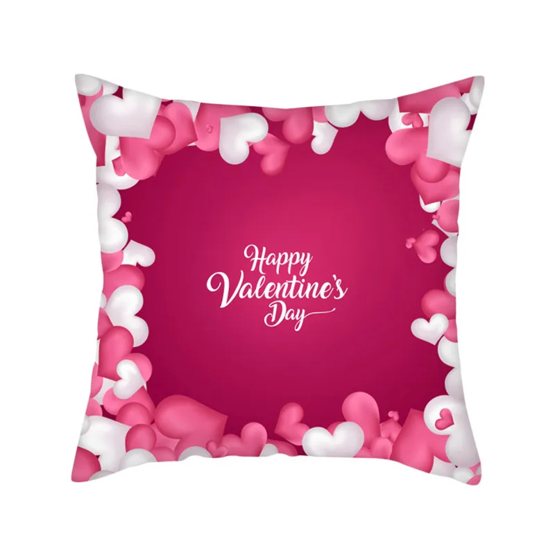 

Fuwatacchi Pink Heart Love Pillow Covers Valentine's Day Gift Cushion Cover for Home Sofa Decorative Throw Pillowcases 45*45cm