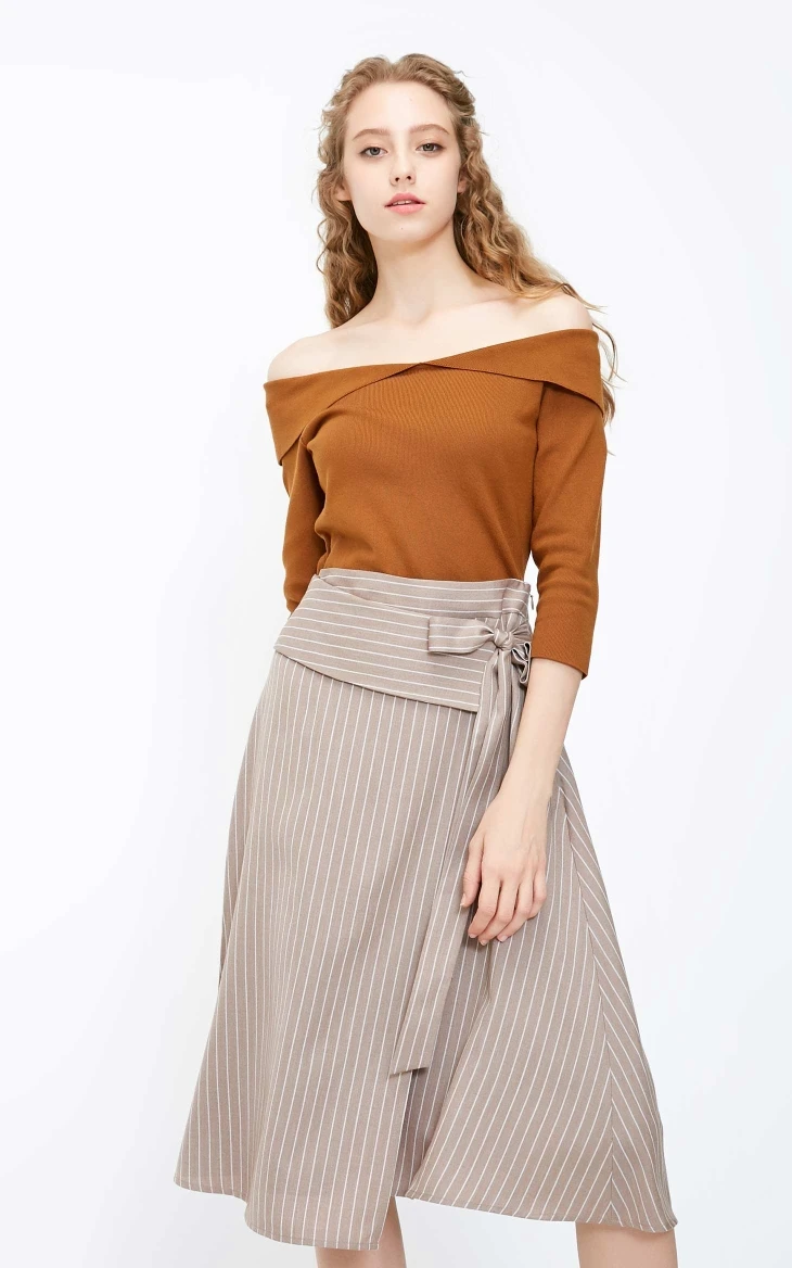 Vero Moda Новые поступления Полосатая юбка со шнуровкой со средней талией | 318316549