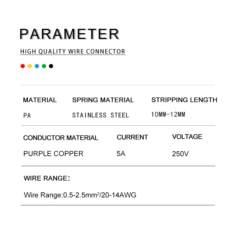 5 шт. Быстрые соединители проводов для домашнего использования электрическая