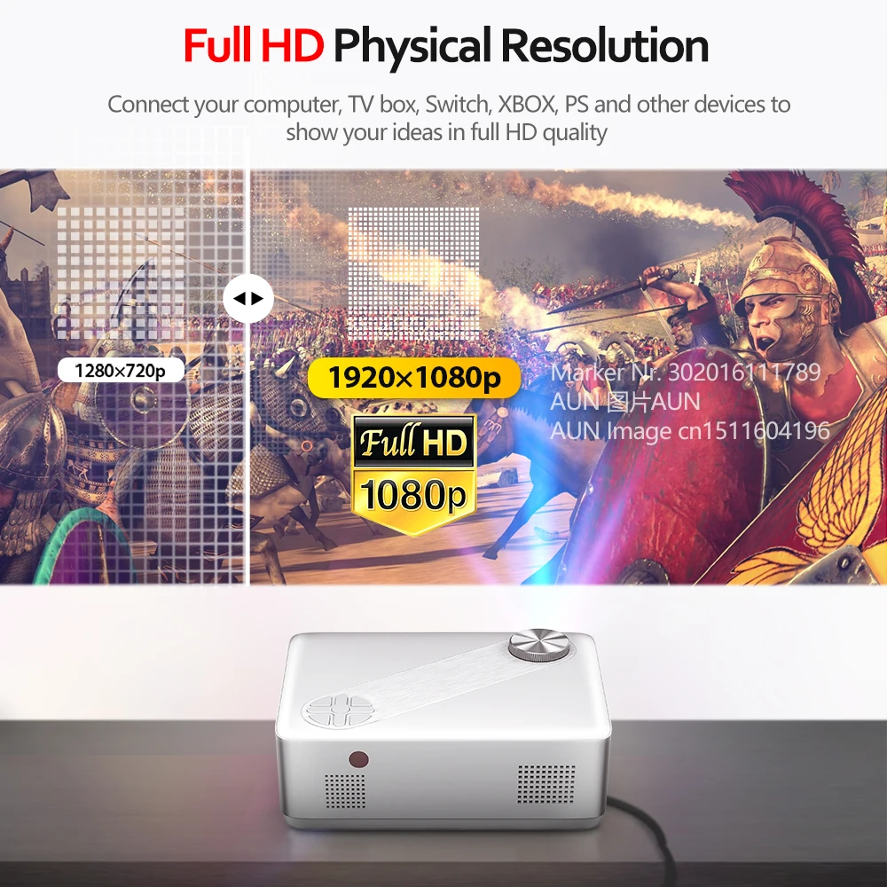 AUN Projector AKEY8S Android 9 WIFI VideoProjector 4K Decode Beamer Full HD 1080P Home Theater TV LED for Game | Электроника