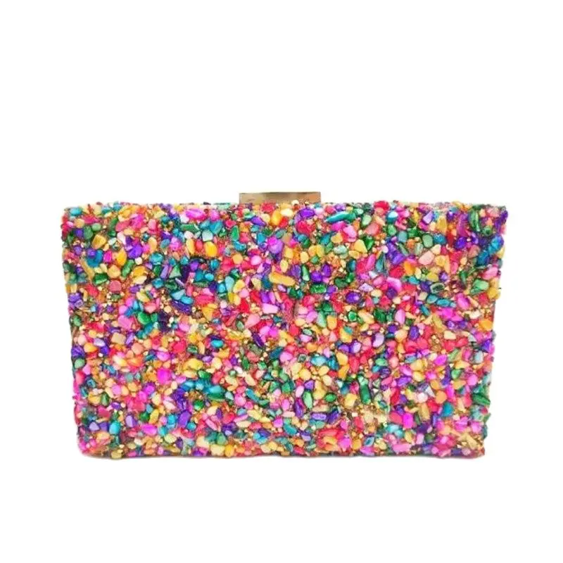 2021 new women diamond clutch bags luxury colorful wedding shoulder bags mini wallets with chain drop shipping free global shipping