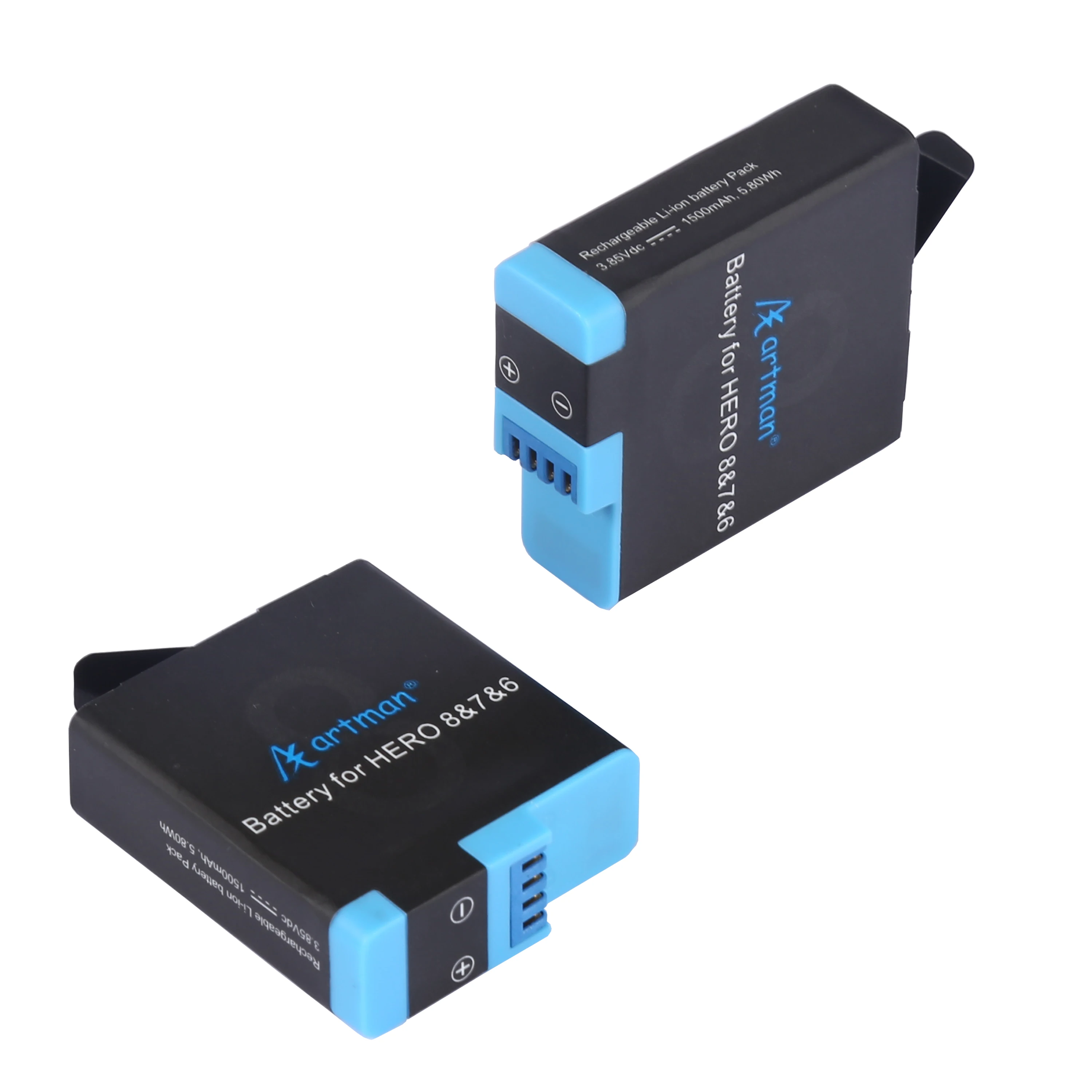 

Artman Gopro 1500mAh Replacement Batteries(2-Pack) Compatible with GoPro Hero 8/7/6/5 Black