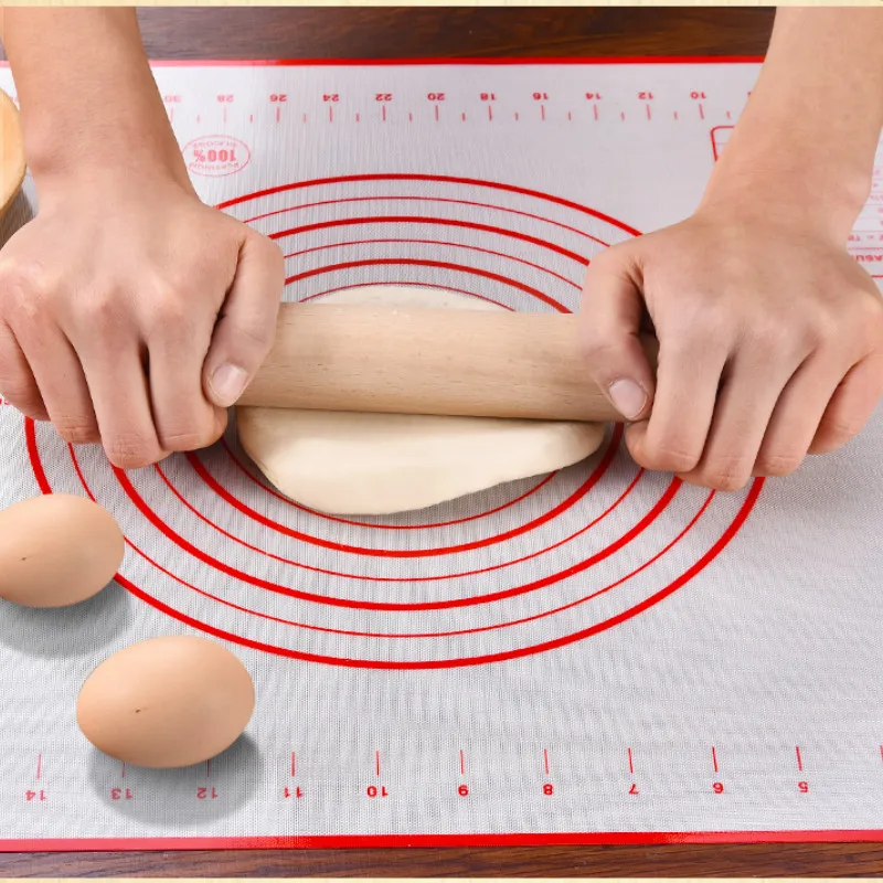 Складной антипригарный силиконовый коврик для выпечки замеса теста лоток