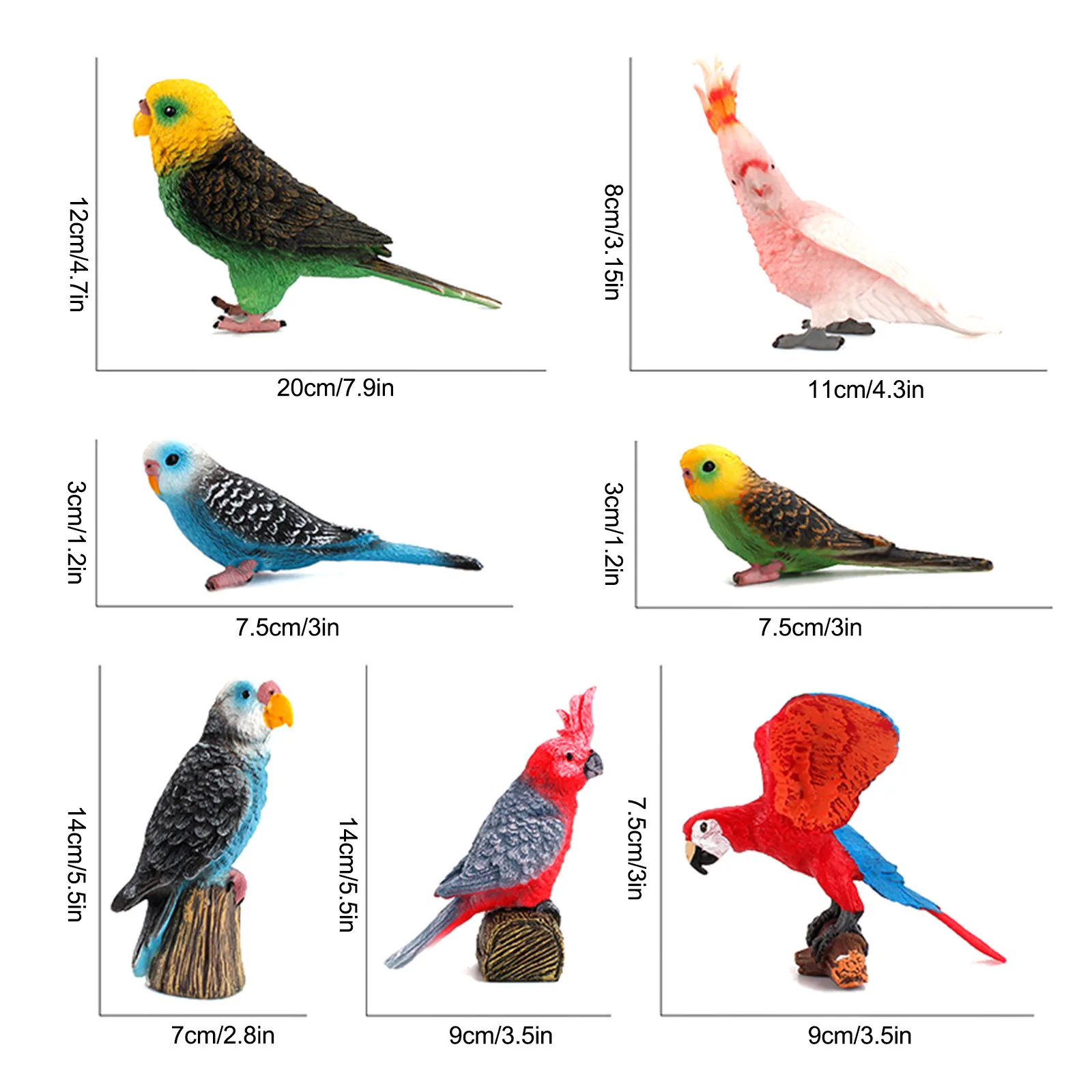 

2021 NEW Bird Parrot Animal Toys Figurines Home Decorate Preschool Educational Figures Miniature Education Toy Action Model#4