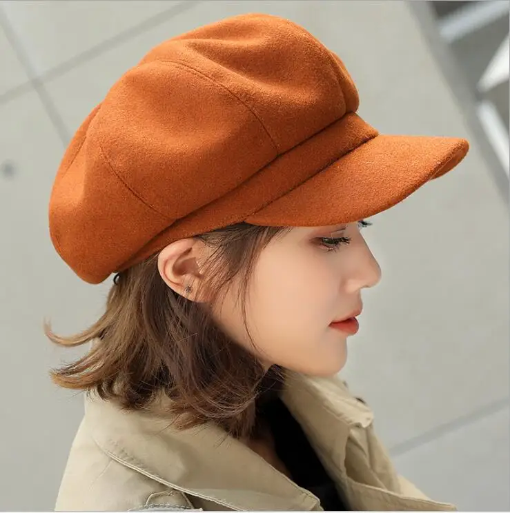 

Women Beret Autumn Winter Octagonal Cap Hats Stylish Artist Painter Newsboy Caps Black Grey Beret Hats Casual Cap For Women