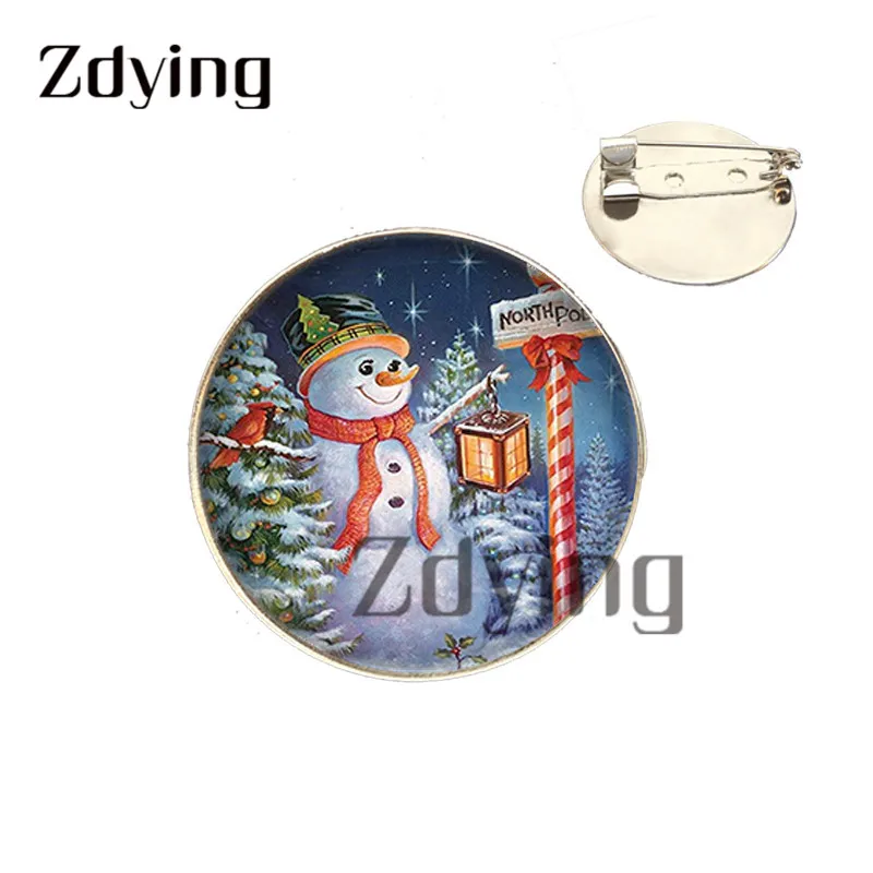 Zdying Посеребренная Брошь &quotСнеговик&quot значок стекло веселая Рождественская