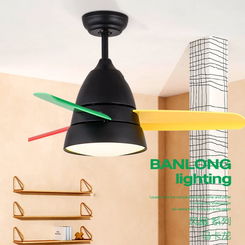 

Ceiling Fans With LED Lights remote control children's Nordic 36 Inch 26 Inch Kids Bedroom Child Fan 220 Volt 36w Decoration