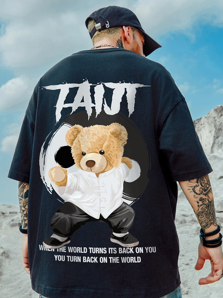 

Oversize Tide Brand Fat Men's Large Size Hip-hop Loose Short-sleeved T-shirt Tide Half-sleeved Trend