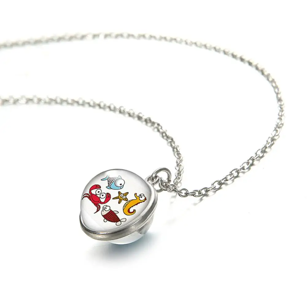 Подвеска с дельфином морской звездой конь черепаха кристалл изысканная Детская