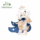 EARLFAMILY 13 см x 10,1 см для Genshin противоударные солнцезащитные автомобильные наклейки Водонепроницаемая наклейка на лобовое стекло устойчивое к царапинам украшение
