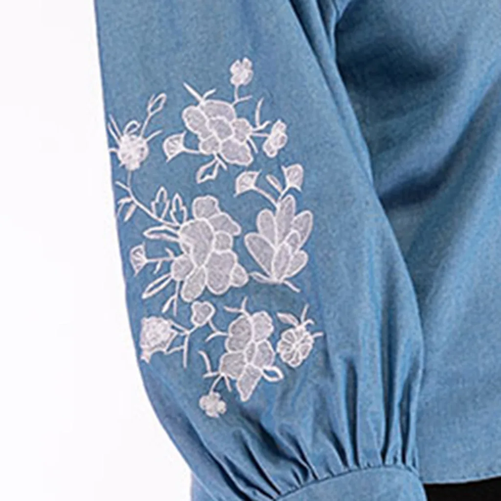 Топы для беременных размера плюс Повседневная Блузка с вышивкой рубашка Женские