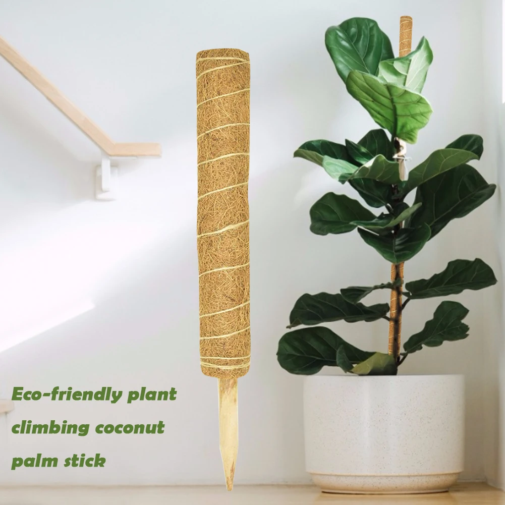 

Garden Coir Totem Coconut Palm Sticks Vine Support 2pcs Support Gardening Coconut Palm Stick Plant Growth Support Rod