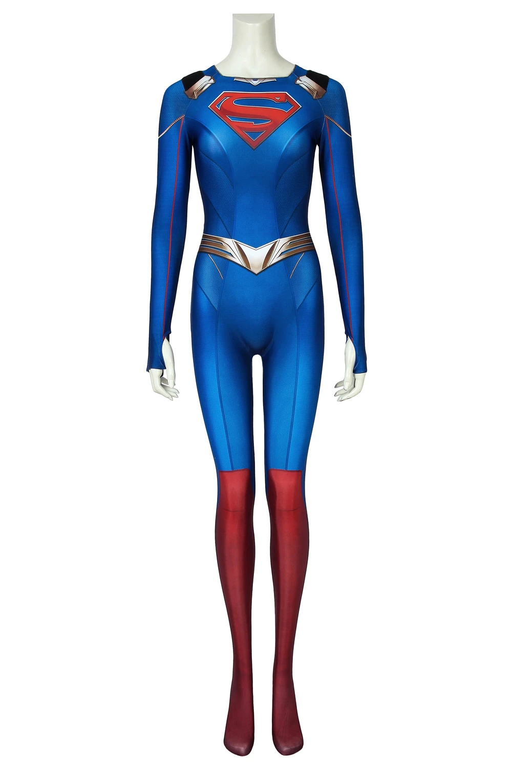 Jumpsuit Only 3D Супергерл сезон 5 костюм Kara Zor-El Danvers Косплей Суперженщина комбинезон костюмы на Хэллоуин для Womloak Синий боди - Цвет: Jumpsuit Only