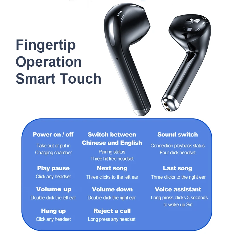new j05 tws bluetooth earphone sports wireless headphones stereo earbuds hifi music with mic for android ios smartphone free global shipping