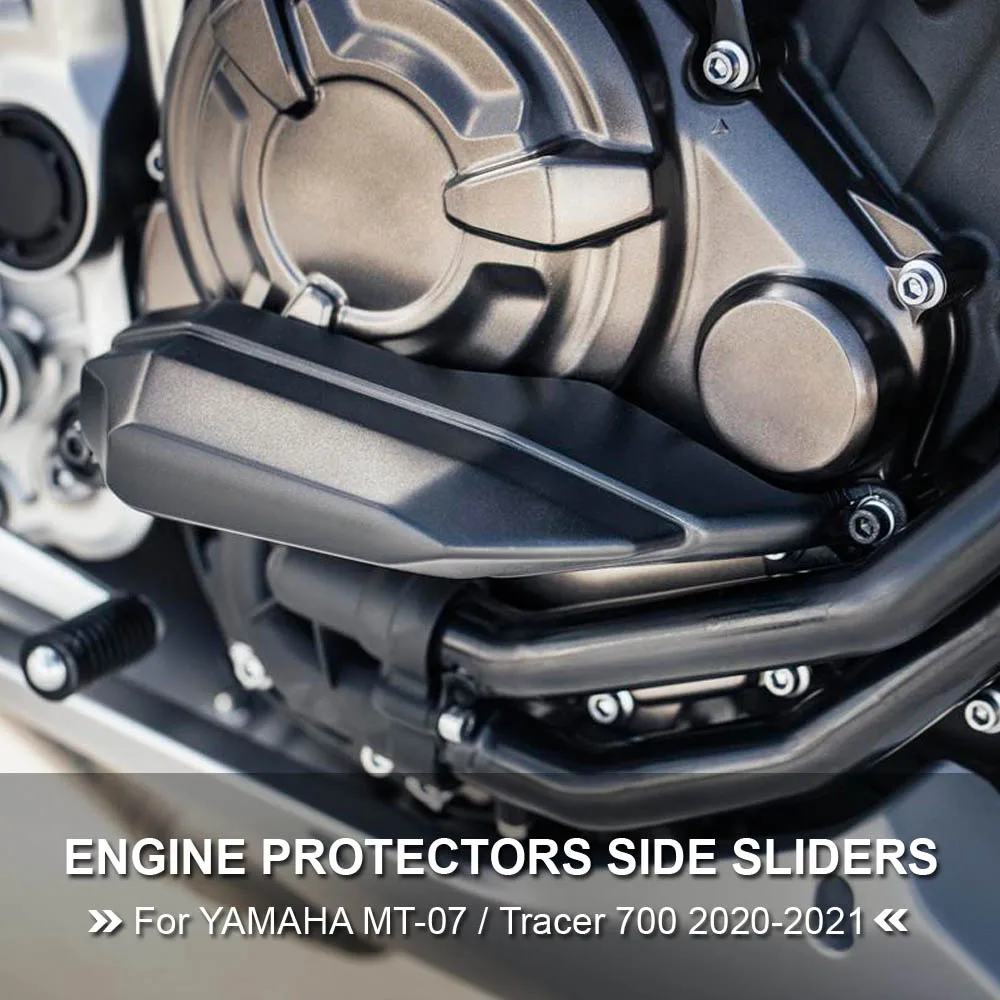 Black Tracer 7 / 700 2020 Motorcycle Engine Protection Side Sliders Crash Pad Falling Protector For YAMAHA MT07 MT-07 MT 07 2021