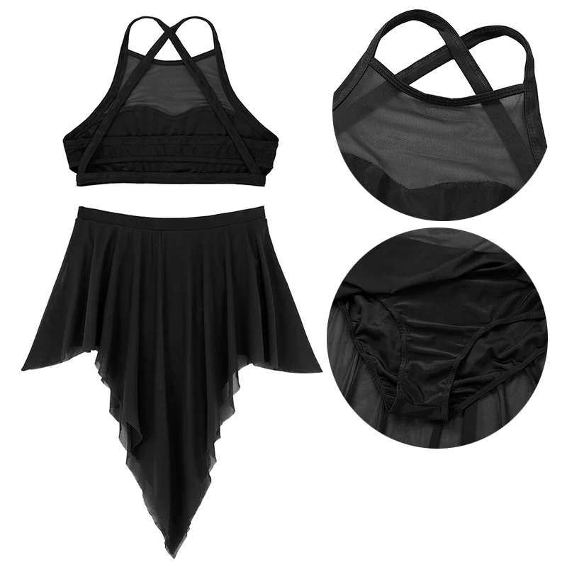 ChicTry взрослое балетное платье без рукавов гимнастический укороченный топ с