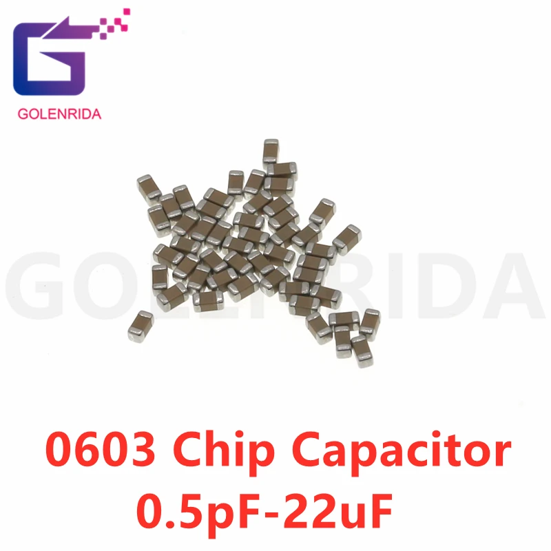 100 шт./лот 0603 50 в SMD толстый чип многослойный керамический конденсатор 1pF 22 мкФ 10NF