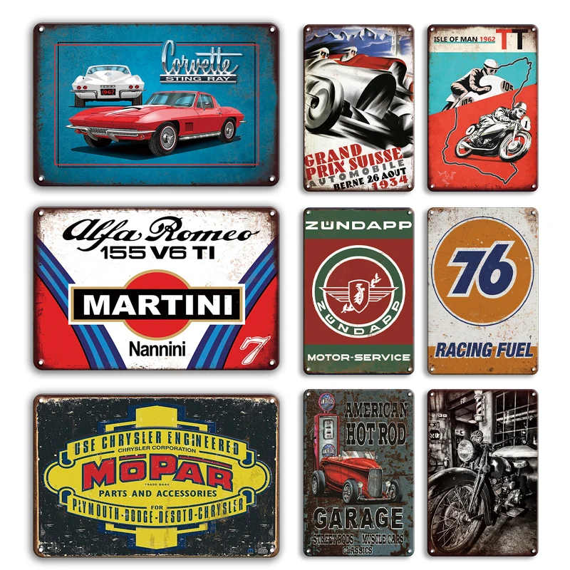 

Garage Metal Poster Tin Sign Vintage Martini Metal Plaque Signs For Man Cave Bar Garage Decorative Plates Metal Wall Stickers