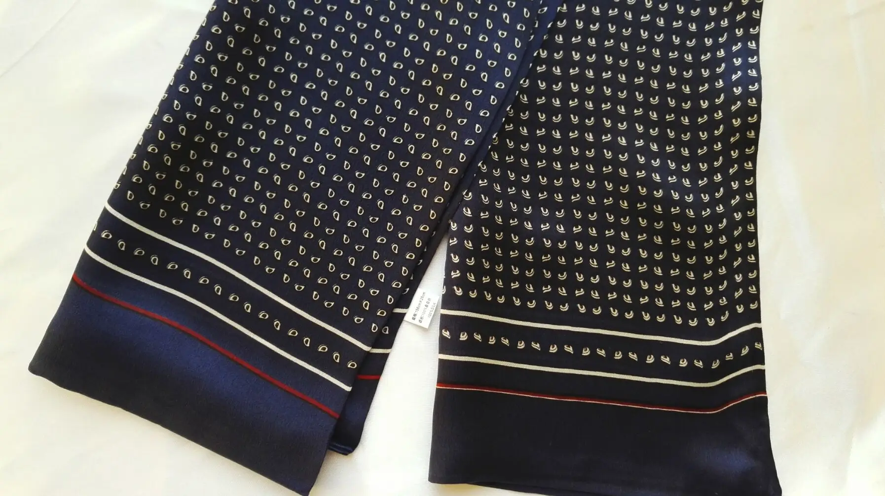 Элегантный мужской 100% шелковый шарф винтажный двухслойный шейный платок синий