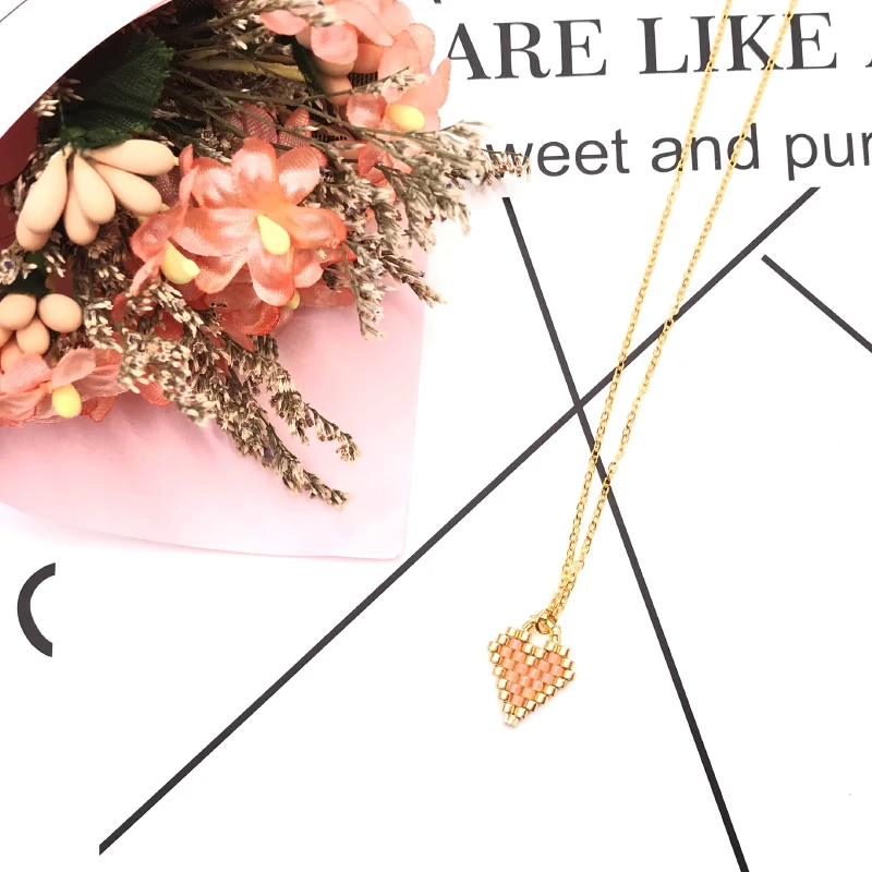 Ожерелье для женщин FAIRYWOO ожерелье в форме сердца милая подвеска с бусинами Миюки