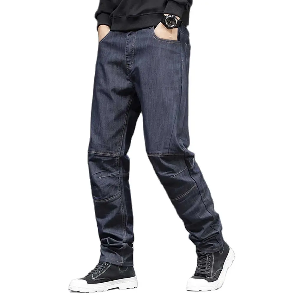 Весенне-осенние мешковатые джинсы, Мужские повседневные прямые джинсовые брюки в стиле ретро, брюки в уличном стиле