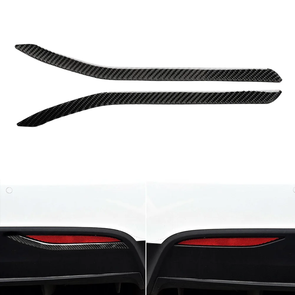 

Car Rear Fog Lamp Decorative Strip Suitable for Tesla Model X Modified Auto Exterior Carbon Fiber Rear Fog Light Lamp Cover