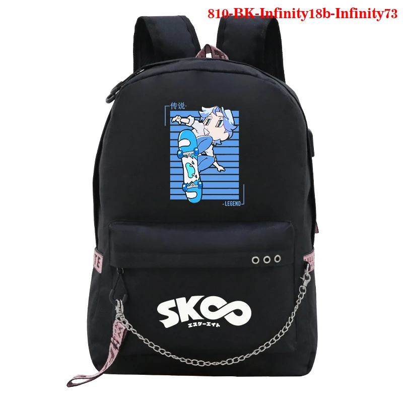 

2021 New Boys Girls Sk8 The Infinity Backpacks Teenager Cosplay USB Charging Backpack Mochila Travel Bags Children School Bags