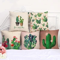 45x45cm home decoration cactus printed 5 optional patterns cotton linen pillowcases sofa cushion cover