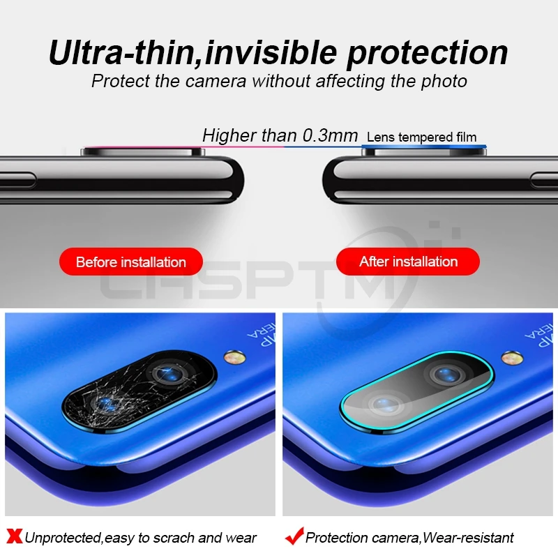 3 шт. Защитная пленка для задней камеры 9D для Xiaomi Redmi Note 5 6 7 7S 6A 7A K20 Pro.