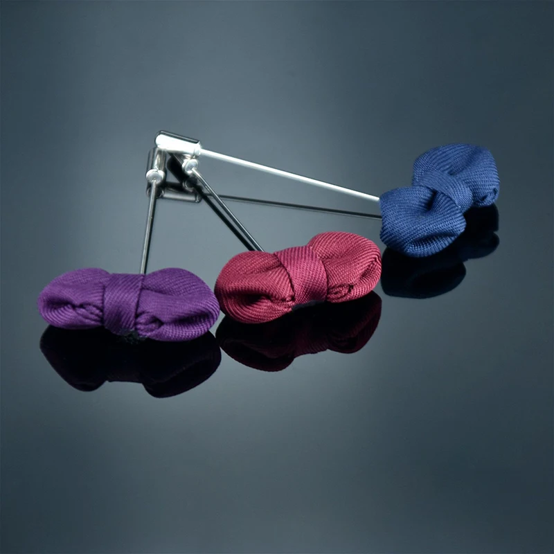 

Men's new style fashion simple thick pointed bow brooch alloy cloth solid color pin ornaments fashion jewelry