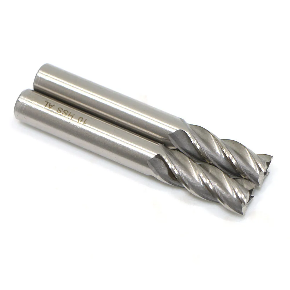 2 шт. 10 мм HSS фрезерный станок с ЧПУ цилиндрическим хвостовиком 4 Флейта концевой