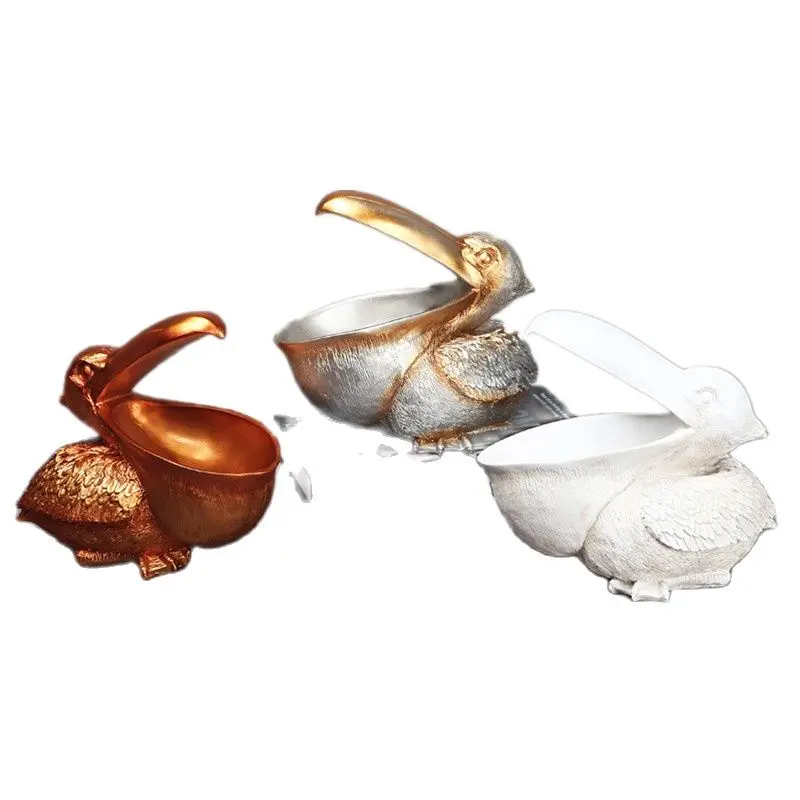 VILEAD 22 см Смола пеликан статуя ключ контейнер для конфет украшения дома