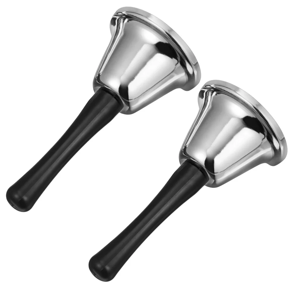 

2pcs Christmas Hand Bells Table Bells Santa Clause Bells Calling Bells (Silver)