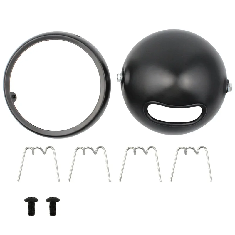 Мотоциклетный черный металлический галогенный Передний фонарь в стиле ретро E4