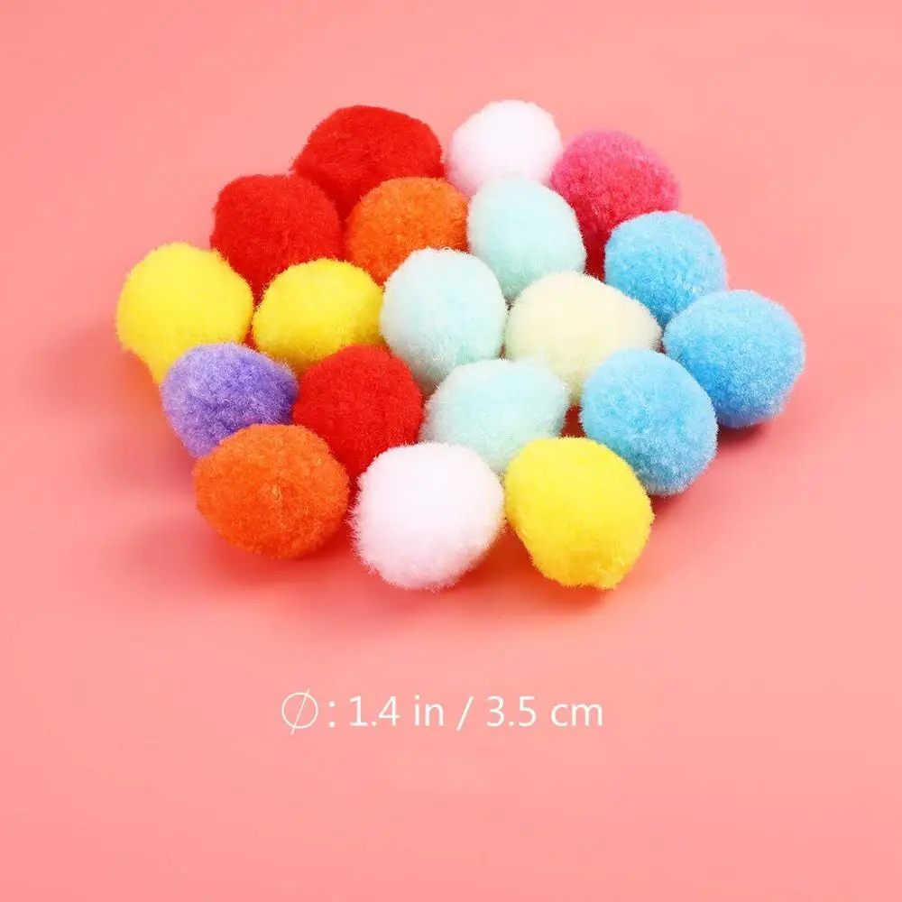 Colorful Cat Toys Ball Plush Wool Funny Interactive Balls Pet for Kitten Kitty Bulk Pack Accessories Product Cats | Дом и сад
