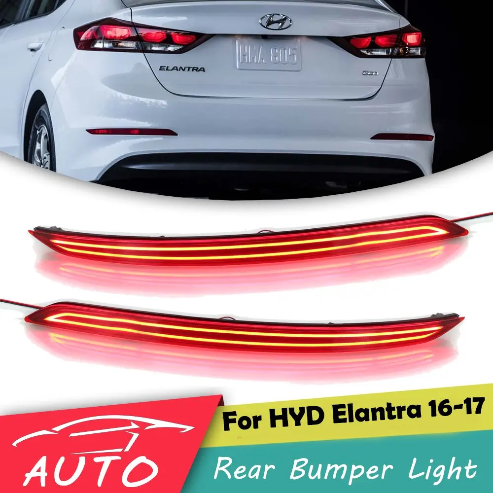 

Светодиодный отражатель заднего бампера, задний фонарь для Hyundai Elantra AD 2017 2018 2019 2020, красный объектив, стоп-сигнал, задний фонарь