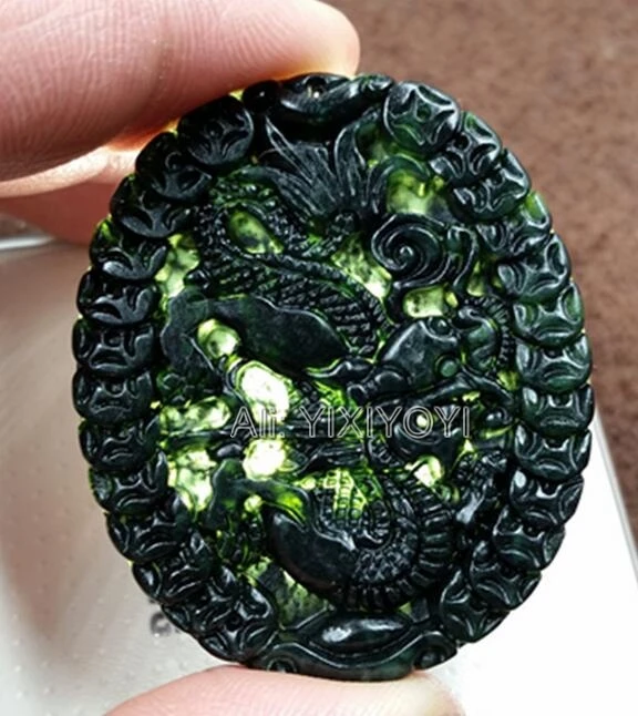 2 шт. оптовая продажа натуральный черный зеленый камень Yu резные китайские монеты