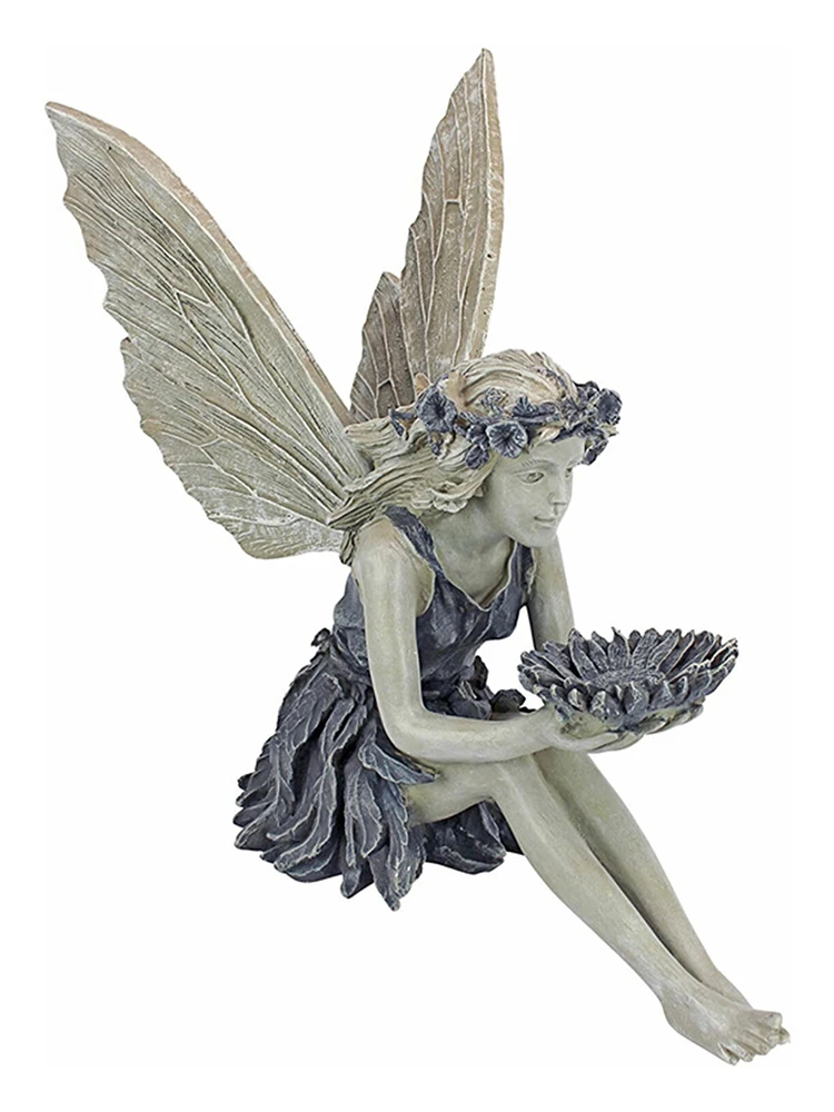 

Fairy Sitting Garden Statue Ornament Decoration Resin Crafts Decor Accessories Home Landscaping Backyard Lawn Decoration