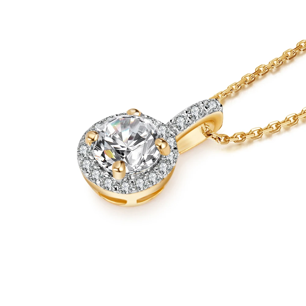 

18K gold Color 925 Sterling Silver Necklace Fine Jewelry Woman Girl Gift