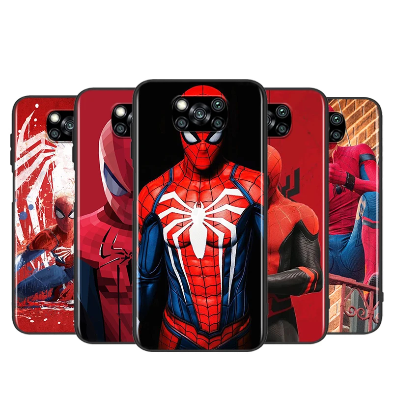 

Marvel Avengers Spider Man For Xiaomi Poco X3 NFC F3 GT X2 M3 M2 5G Pro Mi A3 Lite 9SE CC9 Soft Black Phone Case Shell