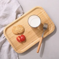 wooden bamboo serving tray japanese food rectangular plates tea cutlery trays storage pallet fruit dessert cake snack candy plat