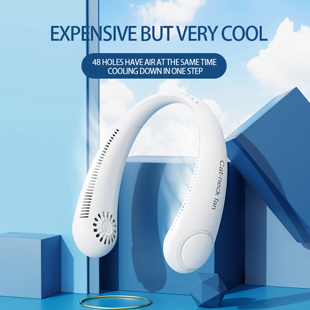 Xiaomi Summer Mini Neck Fan Портативный безлезвийный USB Перезаряжаемый бесшумный спортивный