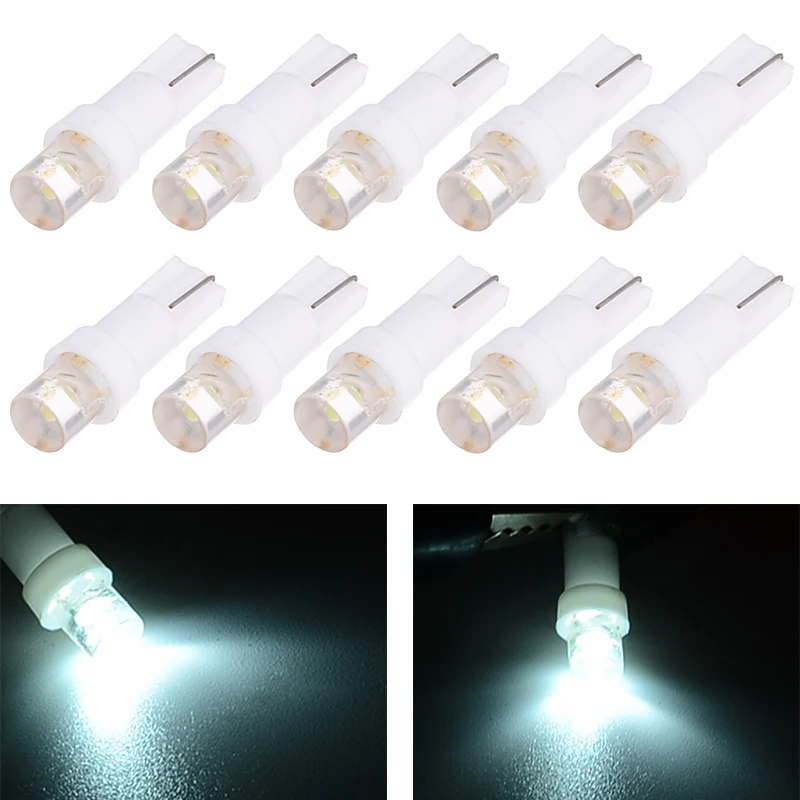 

10pcs T5 LED Light Bulbs Car T5 37 74 70 LED Car Dash Board Light Dashboard Lamp Bulb White 12V Dash Board Light